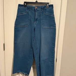 Cropped Blue Denim Jeans